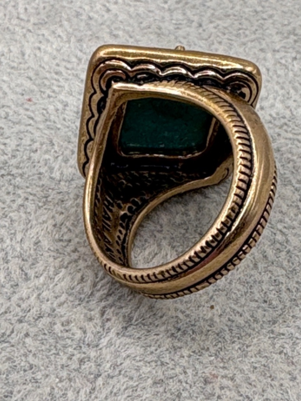 Studio Barse Turquoise and Golden Bronze Sunburst Square Ring 6.75 - Picture 3 of 8